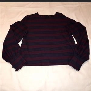 Zara trafaluc top with puff sleeves